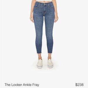 MOTHER jeans - looker ankle fray in girl crush. Size 30.